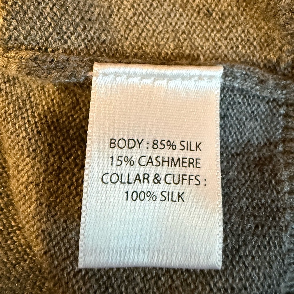 Saks Fifth Avenue NWT Size XL Sweater Cashmere & Silk Collar/Cuffs - Picture 3 of 15